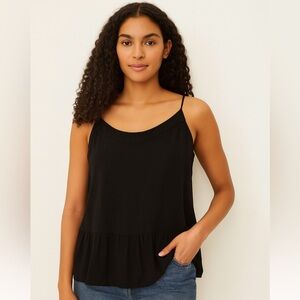 LOFT Black Peplum Camisole Top